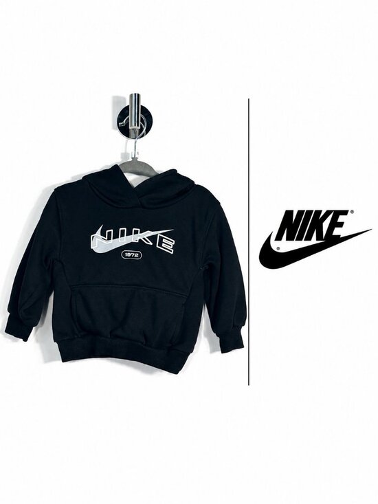 Nike Other - Nike Toddler Black Pullover Hoodie 1972 Swoosh Logo 12M 74–80 cm